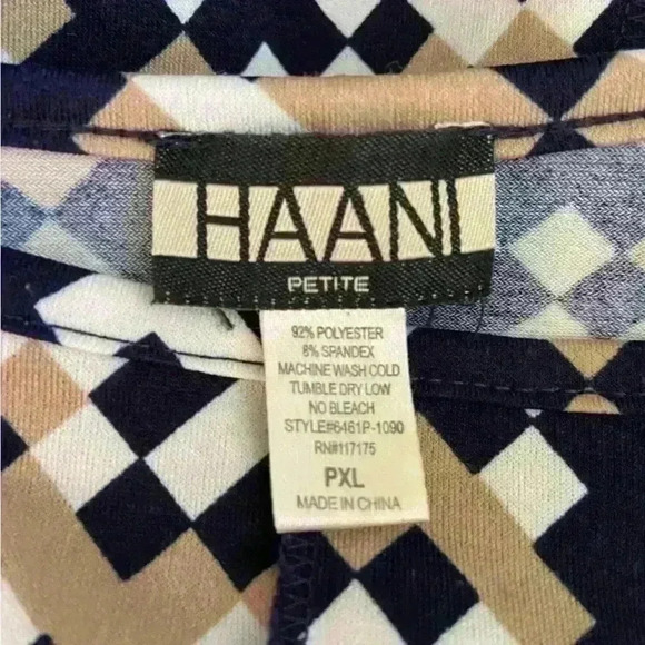 Haani Sleeveless Fit & Flare Dress Size XLP  Black White Brown Stretch Career - Picture 8 of 8